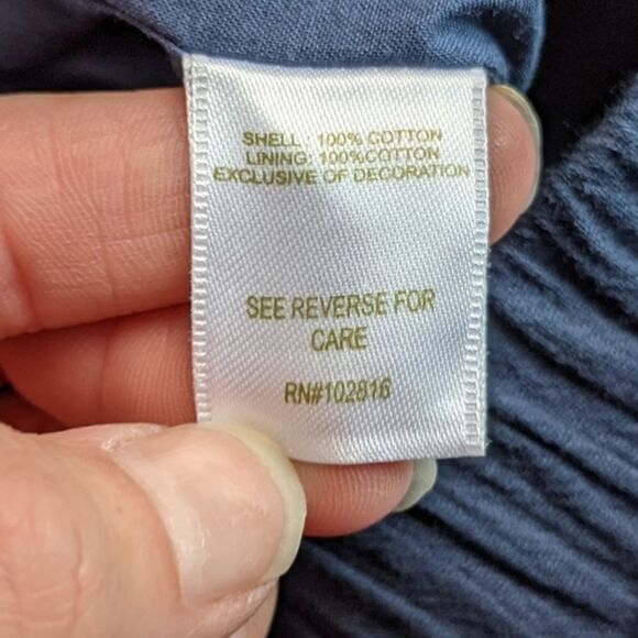 Garnet Hill summer skirt flowy size med navy with teal designs - Picture 4 of 8